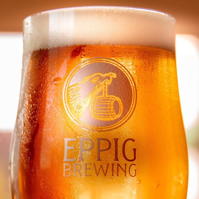 The new glassware logo is from the original Brooklyn, NY, Eppig brewery that was founded in the 1880s.